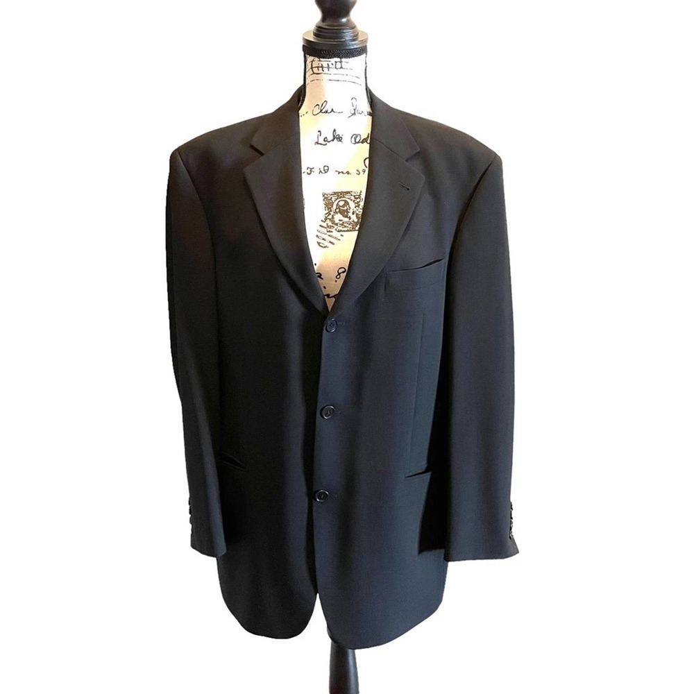 HUGO BOSS Suit Blazer Jacket Black Size 42R Wool Einstein Formal USA